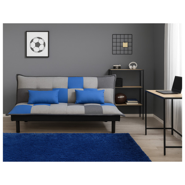 HTI-Living mit Schlaffunktion Blau Couch Karo