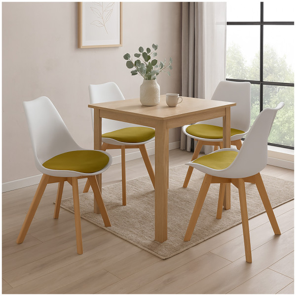 HTI-Living Atlanta Weiß, Velvet Curry Stuhl