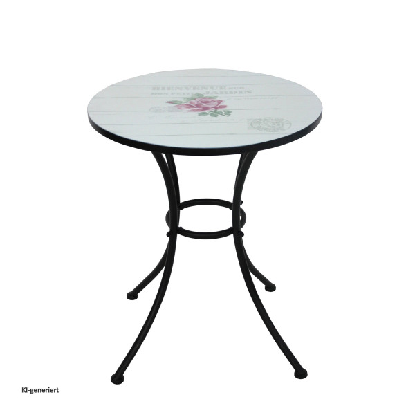 Gartentisch Celia "Bienvenue" Metall