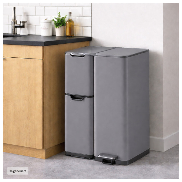 Mülltrennsystem Jannik 60L grau