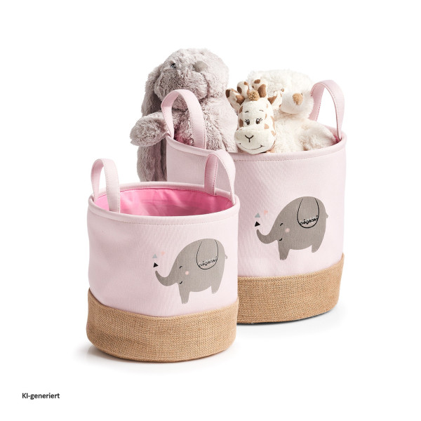 Aufbewahrungskorb "Elefant" 2er-Set