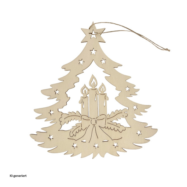 Weihnachtsdeko zum hängen Adventskerze Natur