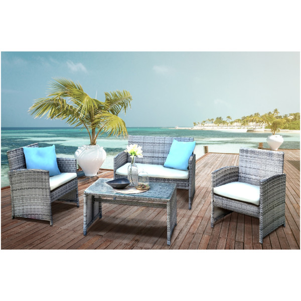 HTI-Living mit Stühlen und Tisch Outdoor Sofa