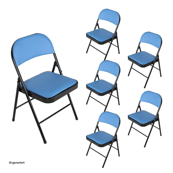 Klappstuhl Wedigo PVC Blau 6er Set