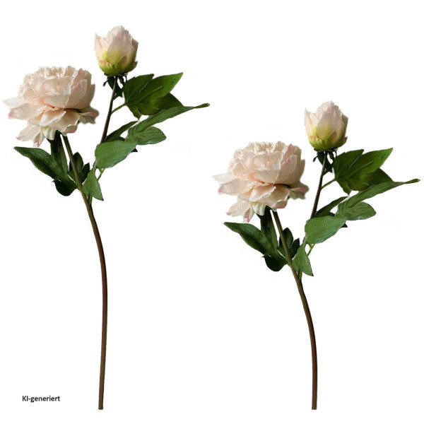 Pfingstrose Flora03, rosa, Kunstpflanze 2er Set
