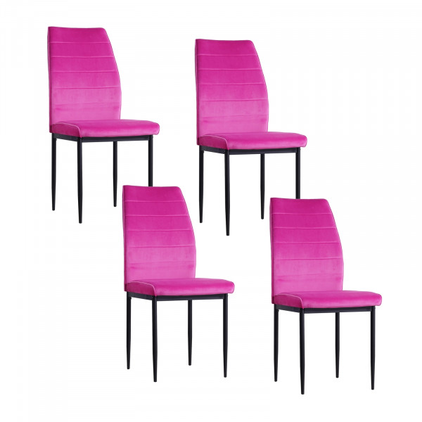 HTI-Living Madison Samt Pink 4er-Set Esszimmerstuhl