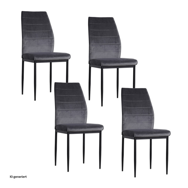 Stuhl Madison Velvet grau 4er Set