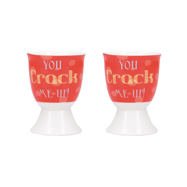 KitchenCraft Eierbecher YOU CRACK ME UP 2er-Set
