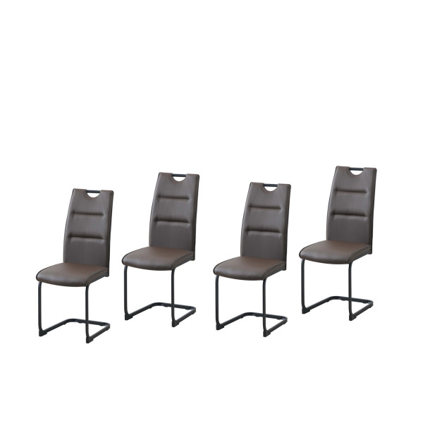 Schwingstuhl DannyP PU Braun 4er Set