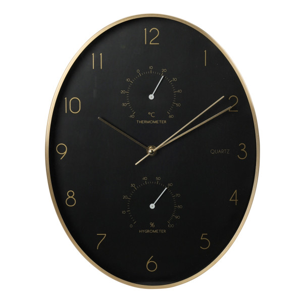 HTI-Living Goldrand Wanduhr Oval