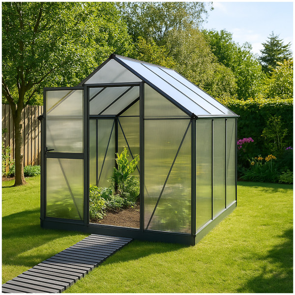 HTI-Living Holzbohlenoptik Grau Gartenweg 390 cm