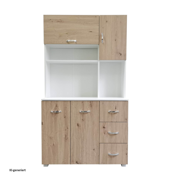 Küchenschrank Blanca Weiß Artisaneiche