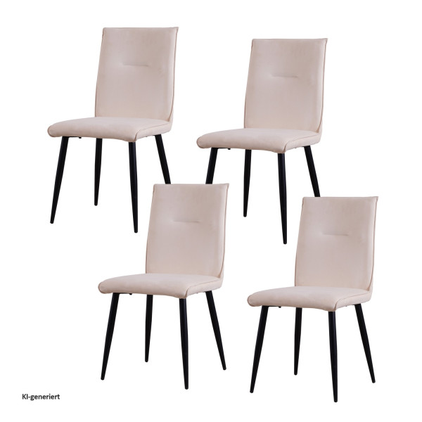 Stuhl Salinas Velvet creme 4er Set
