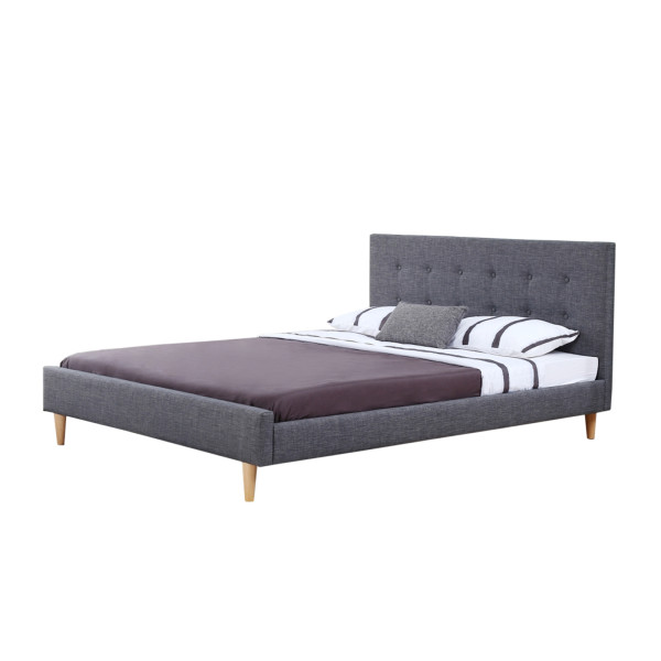 Bett 90 Linn Dunkelgrau Polyester