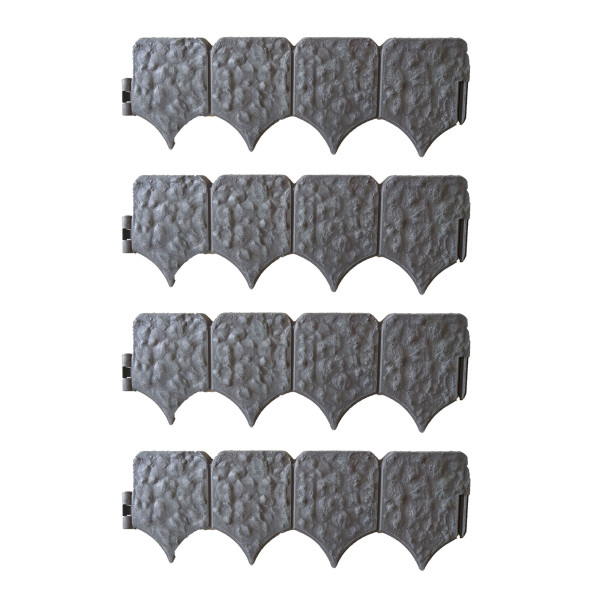 Beetumrandung Nessa, Stone, 4teilig, grau