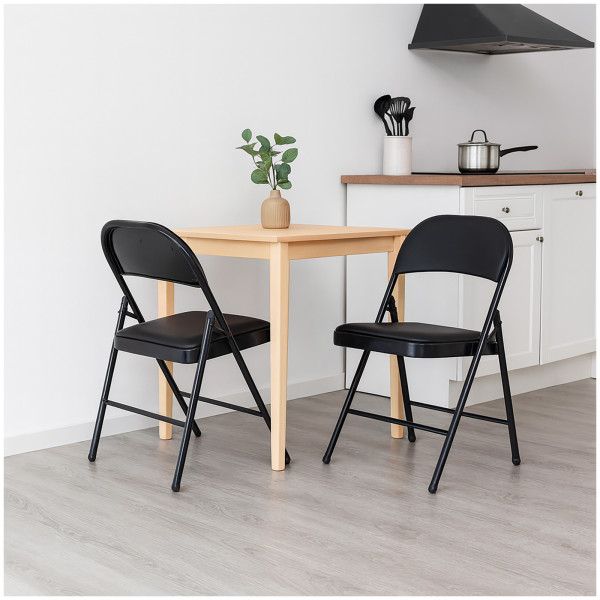 HTI-Living Metallgestell und PVC-Bezug 2er Set Klappstühle mit Polsterung