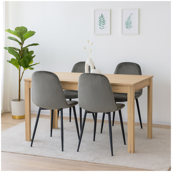 HTI-Living Savannah Velvet Grau Stuhl