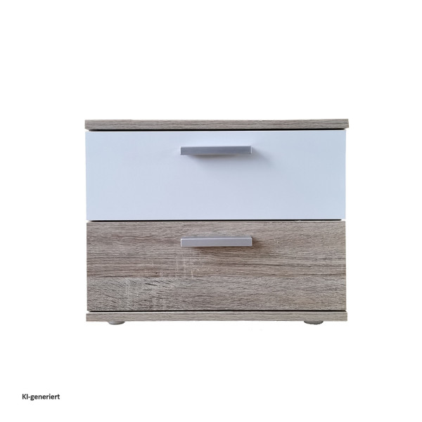 Nachtkonsole Nachtschrank Nina 2 Sonoma Weiß