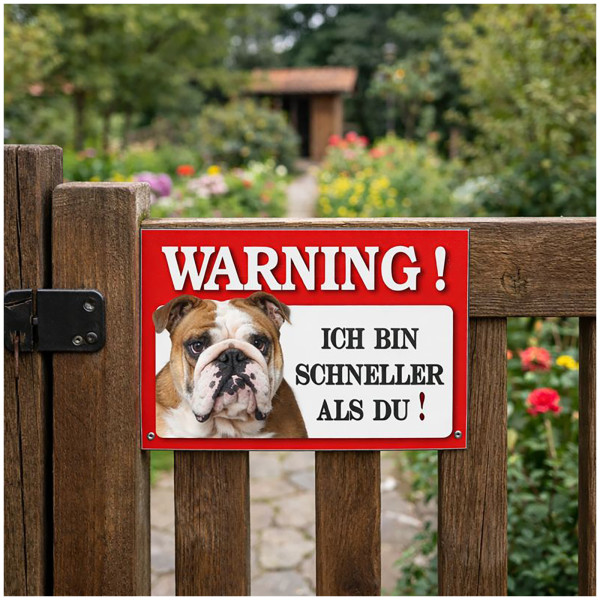 HTI-Line Englische Bulldogge Blechschild Wachhund