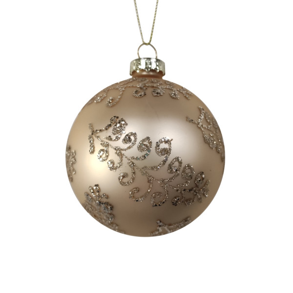 HTI-Living Gold mit Ornament und Glitzer Weihnachtskugel Ø 8 cm