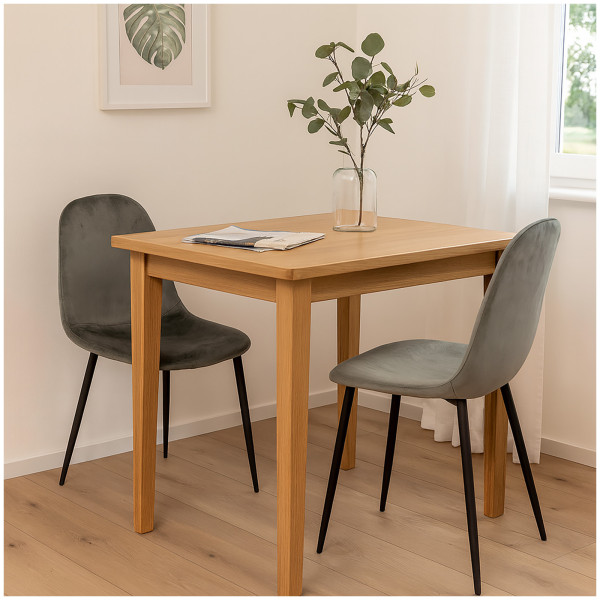 HTI-Living Savannah Grau Esszimmerstuhl Samt 2er Set