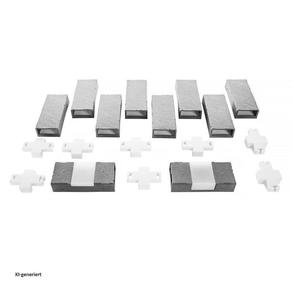 Beetumrandung Nessa Solar, Brick, 10teilig, grau