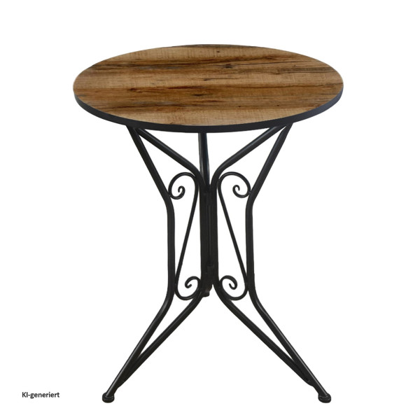 Gartentisch Aster "Holz" Metall Schwarz