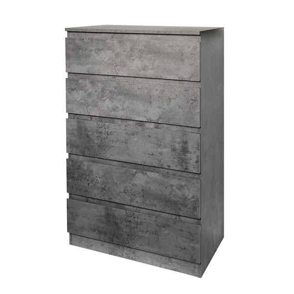 HTI-Living Thekla Beton Kommode mit 5 grifflosen Schubladen