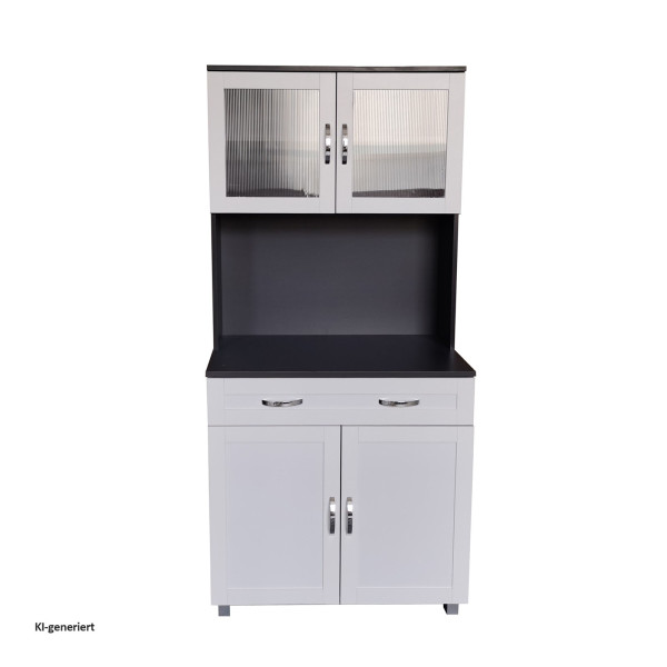 Küchenschrank Blanca Grau Weiß