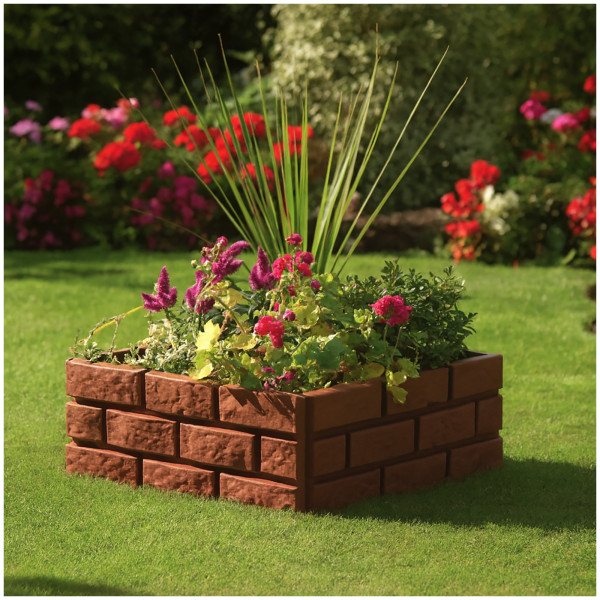 HTI-Living Stecksystem Gesamtlänge 180 cm Beetumrandung 4er Set Kunststoff Steinoptik