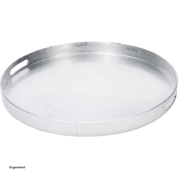 TABLETT RUND 46X4CM SILBER