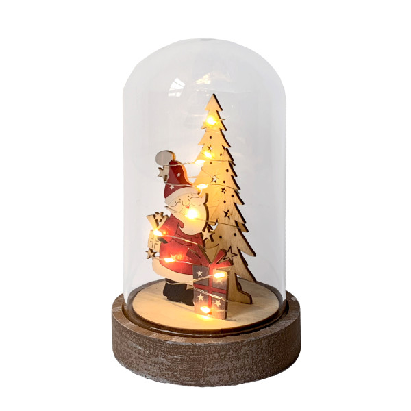 Weihnachtsdeko Weihnachtsmann mit Geschenk Natur