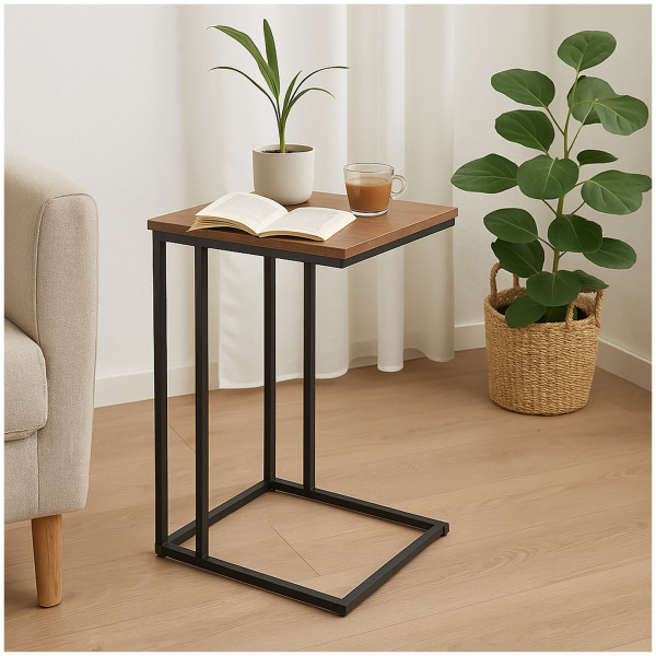 HTI-Living Metall + MDF Natur Beistelltisch