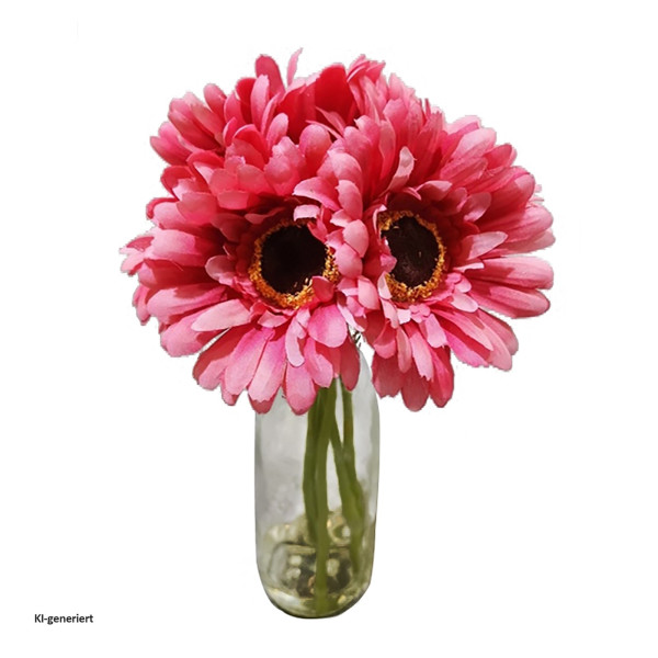 Margeriten in Vase pink, Flora02, Kunstpflanze