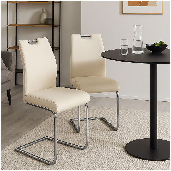 HTI-Living Nelly Esszimmerstuhl 2er Set Cremeweiß