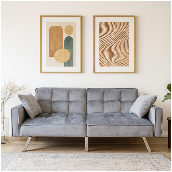 HTI-Living Brigga Grau Sofa mit Schlaffunktion