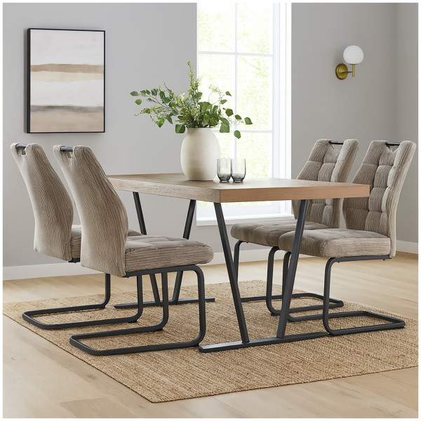 Stuhl Marek taupe Cord 4er