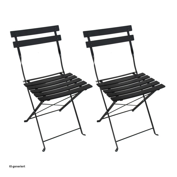 Gartenstuhl Basil schwarz 2er Set
