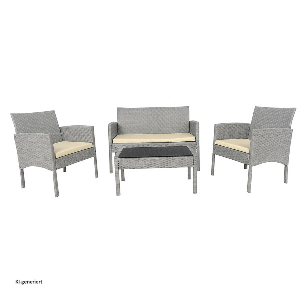 4-teiliges Outdoorset Zita grau/beige Zita