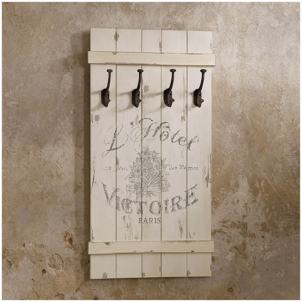 HTI-Living Shabby Chic mit 4 Haken Rustikale Wandgarderobe im Vintage-Look