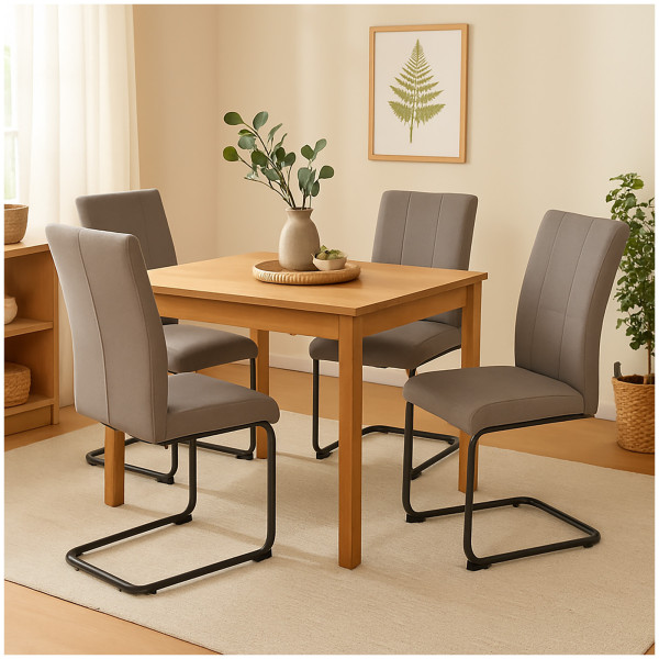 HTI-Living 4er-Set Braun Esszimmerstuhl LennyP