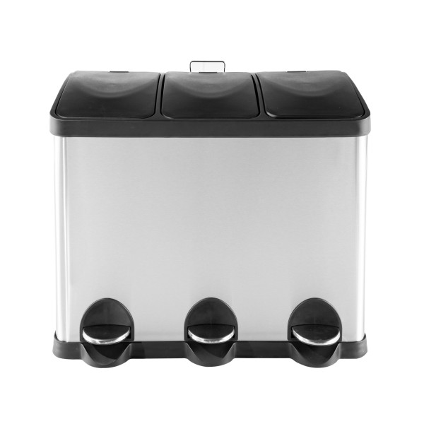 Pedalmülleimer Jannik 45L Silber/Schwarz