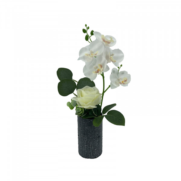 NTK-Collection Leilani Kunstblume weiße Orchidee in Vase