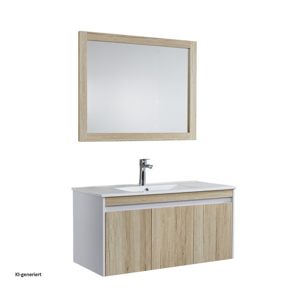 Badmöbelset Binz 100 Binz weiß eiche MDF