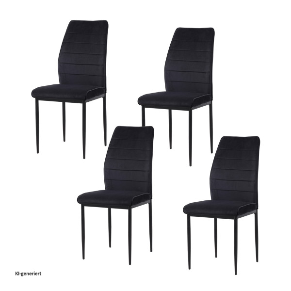 Stuhl Madison Velvet schwarz 4er Set