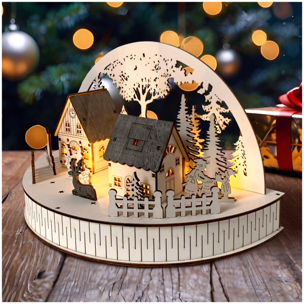 HTI-Living Rehe Weihnachtsszene beleuchtet