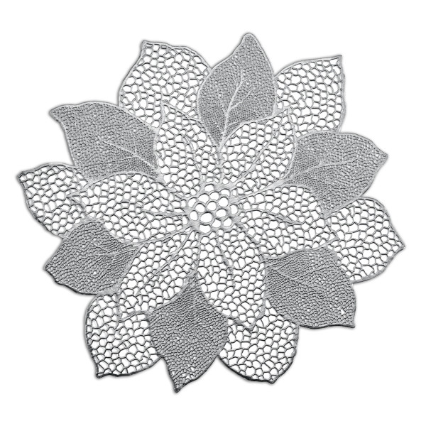 ZELLER Present Metallic Flower Silber Platzset 1 Stück