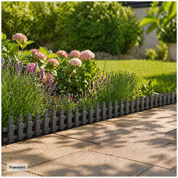 Zierzaun Nessa Solar, Gartenzaun, 20teilig, Grau