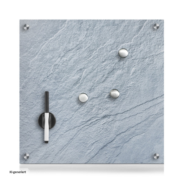 Memoboard "Schiefer", Glas, grau