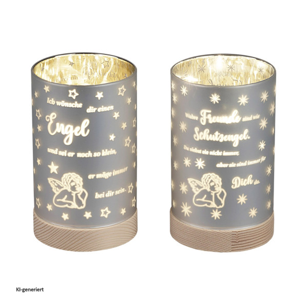 Deko-Licht 15cm Spruch + Timer